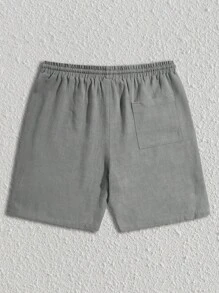 Manfinity VCAY Men's Summer Green Woven Drawstring Waist Shorts - Light Grey - View 2