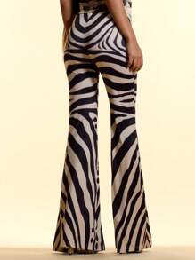 MUSERA Quần ống loe ôm sát họa tiết da báo cạp thấp, thích hợp cho kỳ nghỉ hè, lễ hội, tiệc tùng, đi club, tiệc sau show, đi biển, Y2K, sinh nhật, miền Tây, Nashville, tiệc tùng, lễ Phục sinh, thường ngày. - Nhiều màu - Xem 4