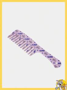 TOM & JERRY X SHEIN 1 件紫色字母和卡通图案发梳，干湿发两用 - 彩色 - 查看 2