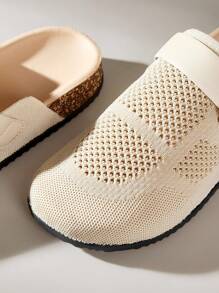 Solecia CUCCOO Women's Round Toe Adjustable Buckle Casual Mules - Beige - View 5
