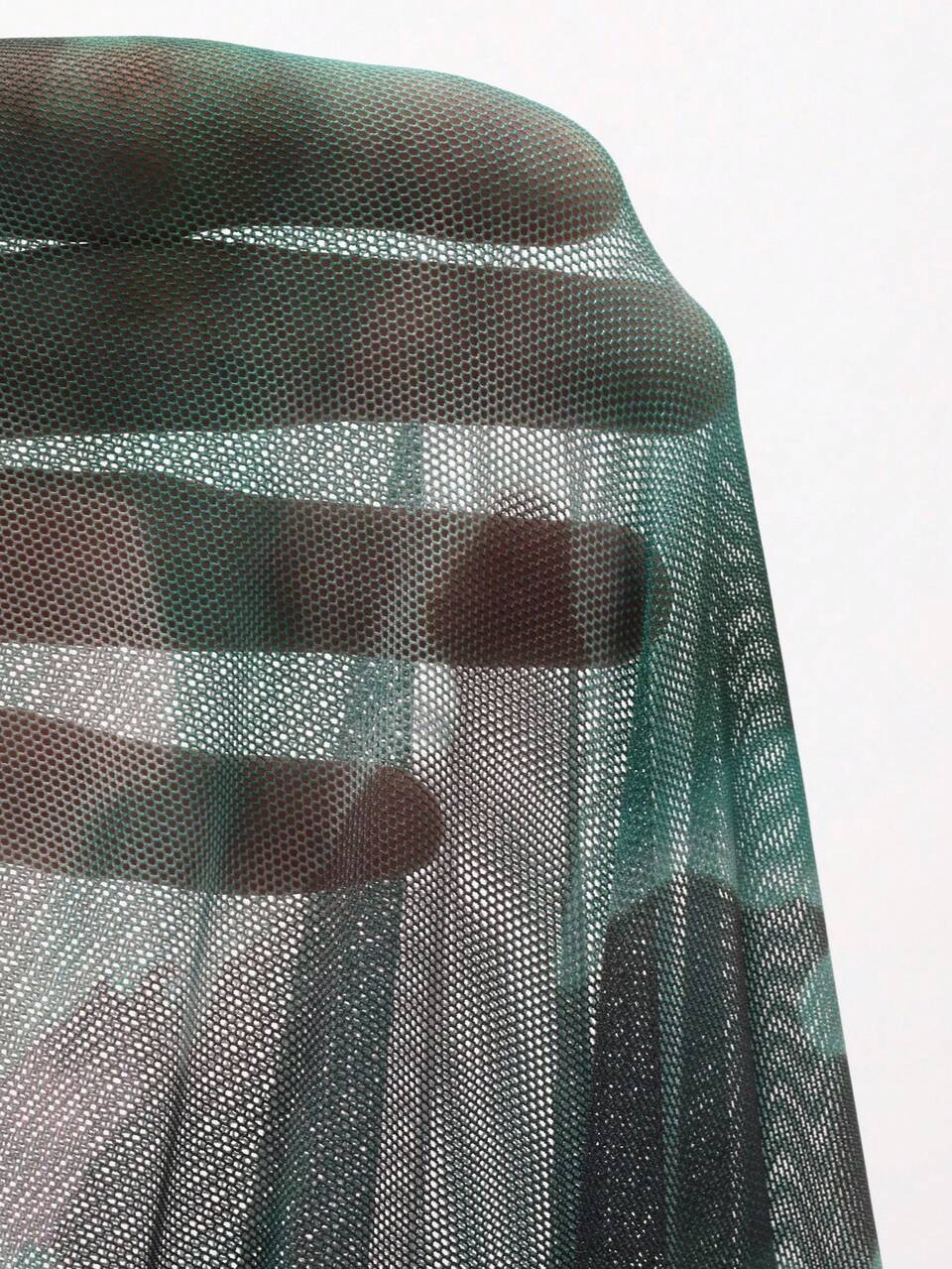 1pc Mock Neck Tie Dye Top Sheer Long Sleeve Women Tops Going Out Tops Women