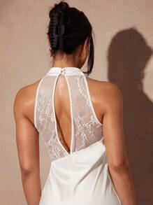 Silquee Đầm Maxi Xoắn Bất Đối Xứng Màu Đen Trơn Cho Nữ, Thích Hợp Cho Các Buổi Hẹn Hò, Đi Chơi Hàng Ngày, Tiệc Giáng Sinh, Tiệc Năm Mới - trắng - Xem 7