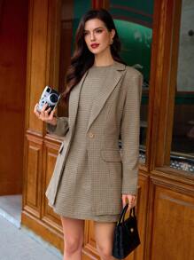 Vintamour Women 2 Pieces Vintage Elegant Dress Blazer Set Casual Outfits Two Pieces Set Women Vacation Outfits Woman 2 Pieces Sets Ladies Business Casual Woman Wedding Guest Dress Women 2 Pieces Set Women Birthday Outfits For Women Elegant Dresses For Women Office Outfits For Women Fall Clothes For Women Fall Women Clothes Winter Clothes For Women Birthday Dresses For Women Fall Dresses For Women Work Outfits For Women Fall Outfits Work Clothes Women