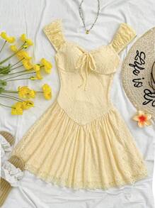 SHEIN Teen Girls Asymmetric Hem Ruched Low-Waist Strapless Short Dress, Suitable For Sports, Back To School Season, Vacation, College Style, Easter, Music Festivals, Graduation, Family Gatherings