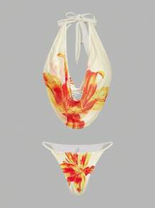 Swim Oasis 夏日海岛度假辣妹百合印花比基尼及短裙高级套装 - 彩色 - 查看 5