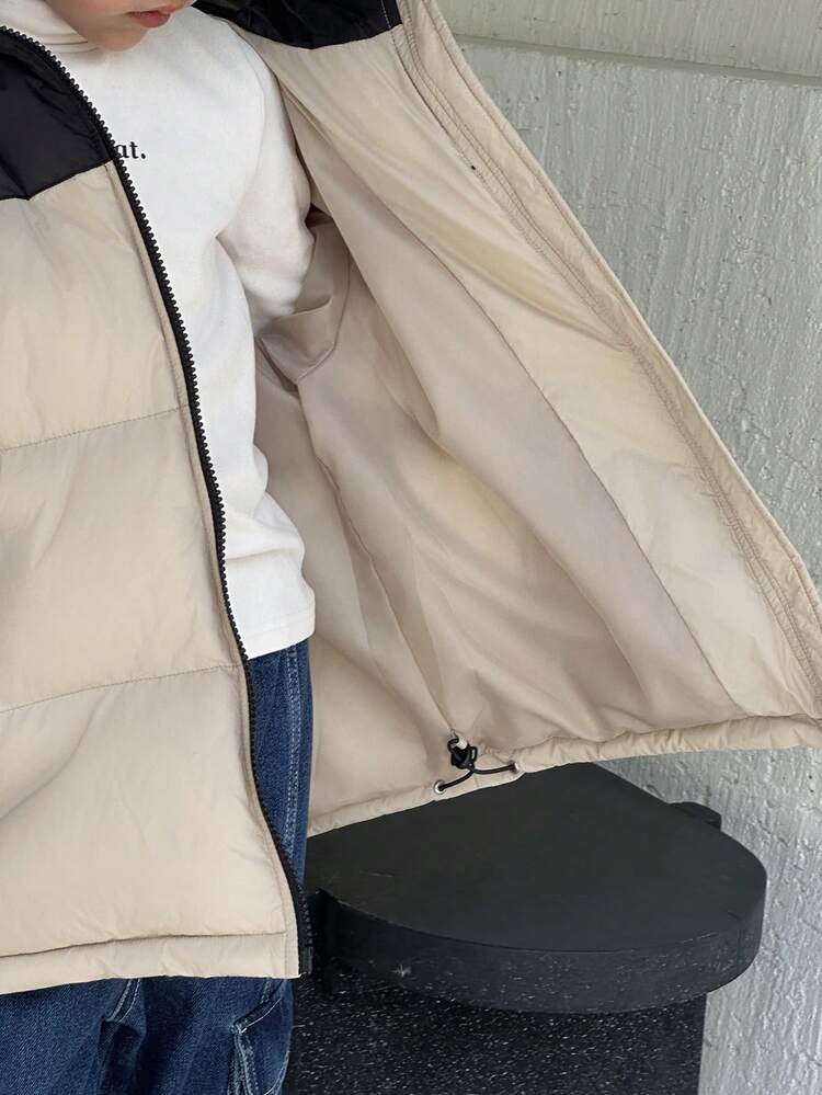 Kids Plus Size Padded Coat For Boys, Autumn