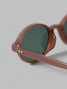 Ontre Fashionable And Versatile Leopard Print & Tortoiseshell Frame Tinted Fashion Glasses - Green - View 3