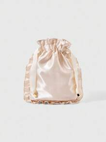 ROMWE Kawaii Embroidered Pearl, Heart & Bow Makeup Bag, Travel Underwear Storage Pouch With Drawstring - Pink - View 3