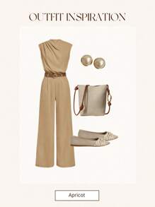 女士时尚、舒适平底乐福鞋 - 杏色 - 查看 9