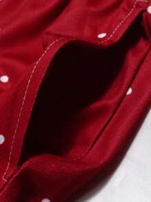 ROMWE MEN Street Life Men's Drawstring Waist Polka Dot & Letter Print Loose Casual Shorts - Multicolor - View 3