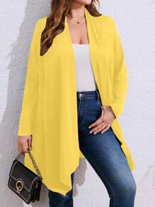 Plus Size Women Asymmetrical Hem Loose Casual Commuter Going Out Cardigan Fall Winter Cloth For Women Autumn