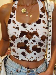 Muchica 女士休闲紧身露背背心，适合夏季 - 彩色 - 查看 1