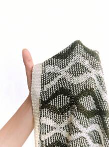 Arave Conjunto de 2 piezas para mujer: pantalones de jacquard en forma de rombo y cárdigan