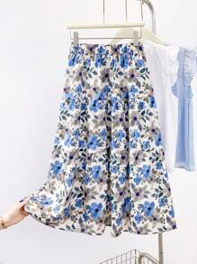 INAWLY 女士花卉印花休闲裙，重返校园 - 彩色 - 查看 1