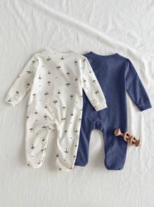 Loomiva Newborn Baby Girl Knit Soft Crew Neck Long Sleeve Romper And Pants 2Pcs Set Newborn Baby Clothes Baby Zipper Romper Gender Neutral Baby Clothes Baby Sleepwear Newborn Baby Clothes Unisex Baby Pajamas Graphic Fall Winter