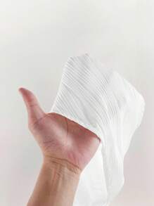 Amplova Deep-V Neck Tie-Dye Textured Bodysuit - White - View 3