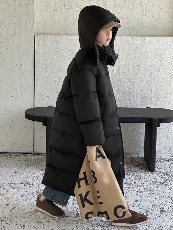 Dazy Kids Tween Boys Oversized Plain Hooded Jacket, Fall