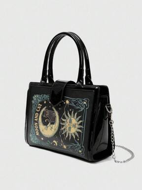 Goth Women's Vintage Style Printed Square Handbag