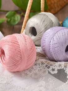 4 团精致蕾丝纱，强力扭纹蕾丝针织纱，披肩和短袖手工钩针纱 - 4團蕾絲 - 查看 4