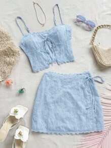 Soleia 女士日常两件套服装 - 藍色 - 查看 5