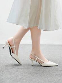CUCCOO BIZCHIC Spitze Stilettos Elfenbein, elegante Pendler-, Party- und Arbeitspumps für Frauen, Riemchenpumps mit hohem Absatz - Chantilly - Übersicht 4