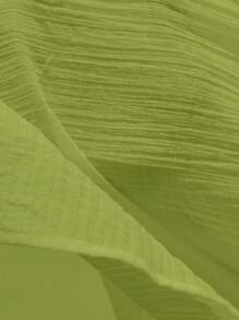 Aveloria Modichic White Textured Sheer Multi-Layer Ruffled Elegant Romantic Versatile French Style Sleeveless Collared Women Blouse - Green - View 7