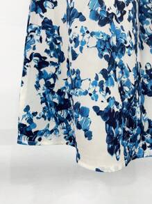Women's Floral Print Twist Shoulder Mini Dress For Vacation - Multicolor - View 6