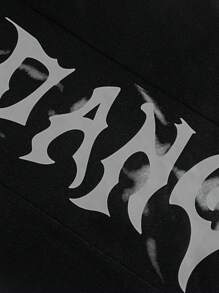 INAWLY 女式字母印花抽绳腰部宽松阔腿运动裤