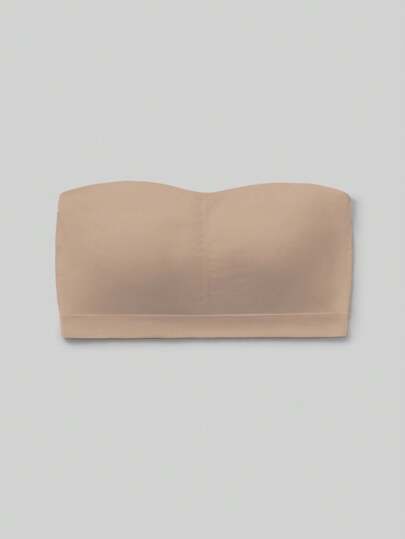 SHEIN Sujetador de tirantes con acolchado y drapeado cómodo y minimalista para niñas preadolescentes