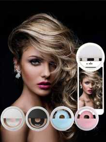 SHEIN 1pc USB Rechargeable Selfie Ring Light LED With 3 Brightness Modes, Comes With USB Charging Cable, Suitable For Selfie Ring Light Supplementary Lighting Night Dark Selfie Enhanced Mobile Phone Photography, Portable Fill Light For Live Streaming