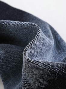 SHEIN Quần jeans đen co giãn cao cấp, bạc màu, rách tua rua thời trang cho bé trai, thích hợp mặc ngoài trời và hàng ngày vào mùa thu/đông. - màu đen - Xem 6