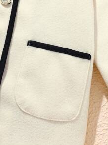 Souflis Souflis 女宝宝休闲时尚百搭复古优雅撞色外套夹克适合秋冬日常穿着