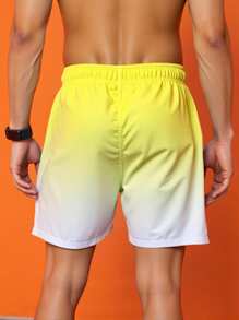 Surfspeed Men's Ombre Drawstring Waist Pockets Beach Shorts - Yellow - View 2