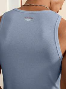 SWAVVY 标准尺寸男士时尚休闲百搭简约紧身汗衫，采用面料制成，用途广泛 - 霧霾藍 - 查看 3