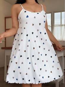 Slumberry CURVE 心形印花大码女式休闲吊带睡衣 - 彩色 - 查看 3