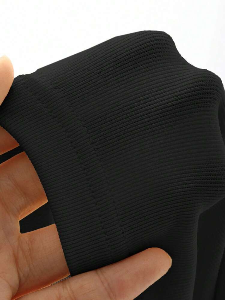 Elegant Solid Color Ruffled Collar Women's T-Shirt, Ladylike Fall,Winter Long Sleeve Top