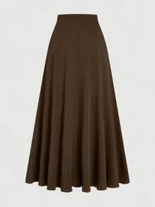 Velvienne Trang phục thường ngày cỡ lớn Quần áo mùa xuân cho phụ nữ đại học Trang phục thanh lịch khi đi chơi theo phong cách Maillard màu nâu Thiết kế xếp ly Áo ngắn tay và chân váy Bộ đồ hai mảnh cỡ lớn - Cà phê nâu - Xem 5