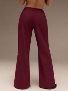 SHEIN Forever 21 春夏女士浪漫/舞会/正式/生日/90 年代/商务休闲/优雅/西部装/外出/时尚/休闲/Y2K/俱乐部/办公室/鸡尾酒会/复古/狂欢/有趣/优雅/老钱/街头服饰/度假/乡村音乐会/工作/端庄/春假/单身派对/音乐会/坏人/基本款/毕业/喇叭裤 - 酒紅色 - 查看 2