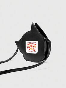 Astro Boy X ROMWE Cartoon Figure Graphic Women Vintage Versatile Commute Asymmetric Crossbody Bag - Black - View 2
