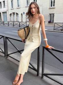 Pariaura Set de 2 suéteres de mujer elegantes de punto nervurado