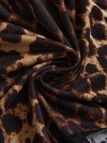 ROMWE J-Fashion Áo ba lỗ phối ren họa tiết da báo tương phản Harajuku Y2K Vintage dành cho nữ - Nhiều màu - Xem 4