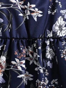 2 件套年轻女孩花卉印花吊带背心连衣裙和休闲夹克夏季度假服装套装 - 黑色 - 查看 7