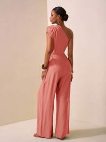 Zivah 2025 春夏新款音乐节、复活节、圣帕特里克节、西部风、游牧风、生日派对、毕业典礼、学院风、学生装、休闲日常装、百搭百搭、休闲、邮轮旅行、海滩、阳光、病毒式、街头服饰、优雅不对称纹理面料棕色连体裤