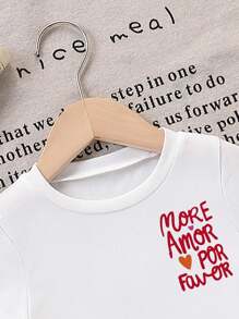 T-shirt décontracté à manches courtes et col rond, simple, pour bébé fille, convenant pour l'été
