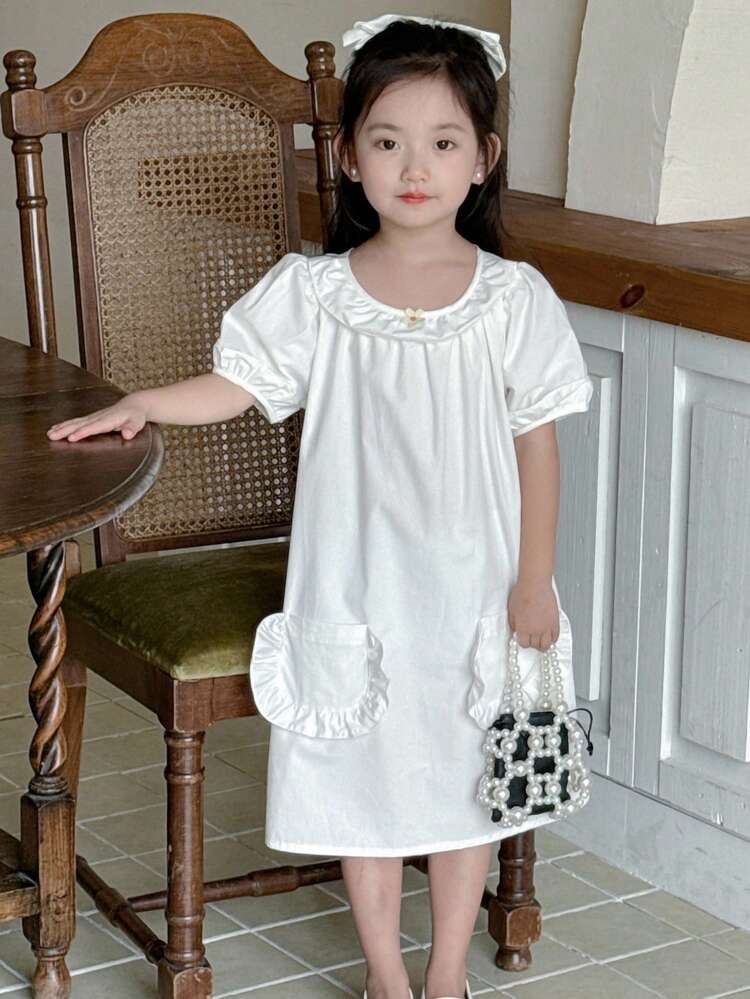 Young Girl Fall Fashion Casual Minimalist Summer Dress For Little Girls