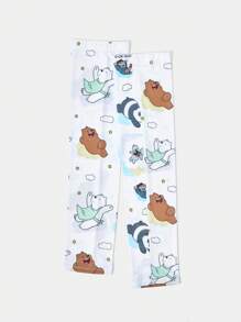 We Bare Bears X SHEIN 1 对卡通和运动图案时尚袖套，夏季 - 彩色 - 查看 4