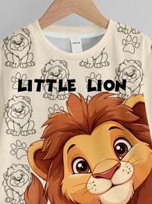 狮子座、利奥、国王、儿童精选系列、日常基本款、快乐的孩子、适合孩子的柔和色彩、骑行核心、家庭旅行、快乐的日子、我爱妈妈，我爱爸爸，可爱的家、酷酷的孩子、男婴休闲简约圆领短袖短裤两件套，适合夏季 - 彩色 - 查看 5