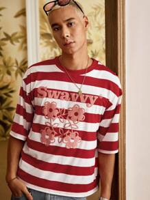 SWAVVY Camiseta de casa de manga corta de verano cómoda con cuello redondo y estampado gráfico blanco