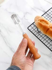 Cross-Border Baking Tools Stainless Steel Bread Cutting Knife Method Stick Bread Repairing Knife Beech Handle Bread Cutter - Multicolor - View 7