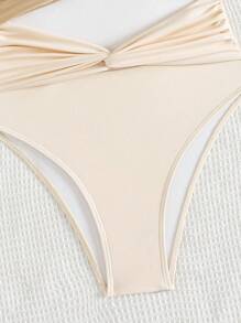 Swim Chiccia Traje de baño de una pieza de mujer con bloques de color calado, elegante y sencillo para resort